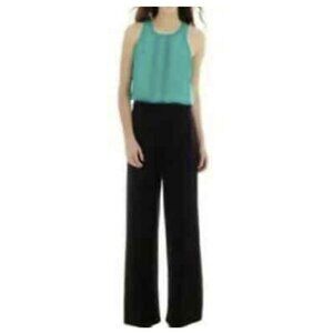 🔥410 Bisou Bisou Michele Bohbot Pant Suit Wide Leg Sleeveless Romper